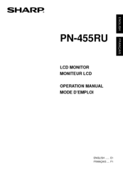 Sharp PN-455RU Operation Manual