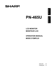 Sharp PN-465U Operation Manual