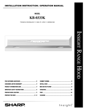 Sharp KB-0333KW Installation Instructions And Operation Manual