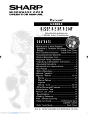Sharp R216LS - ELEC - Microwaves Operation Manual