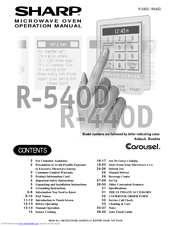 Sharp R-540D Operation Manual