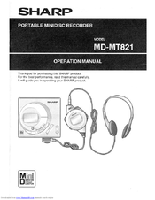 Sharp MD-MT821 Operation Manual