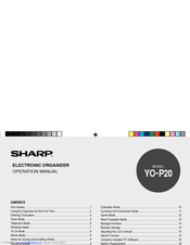 Sharp YO-P20 Operation Manual