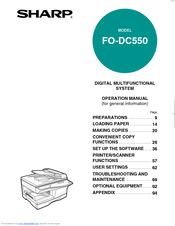 Sharp FO-DC550 Operation Manual