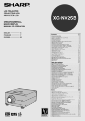 Sharp XG-NV2SB Operation Manual