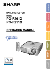 Sharp Notevision PG-F211X Operation Manual