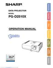 Sharp Notevision PG-D2510X Operation Manual