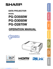 Sharp Notevision PG-D3550W Operation Manual