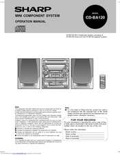 Sharp CD-BA120 Operation Manual