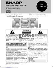 Sharp CD-BA200 Operation Manual