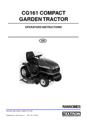 Ransomes CG161 Operator Instructions Manual