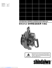 Shindaiwa SV212 Owner's/Operator's Manual