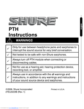 Shure 27EU3222B Instructions Manual