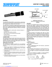 Shure UNIDYNE III 545SD User Manual