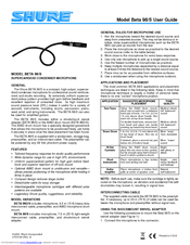 Shure BETA 98/S User Manual