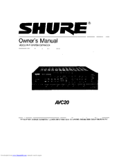 Shure AVC20 Owner's Manual