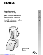 Siemens MB 11000 UC Use And Care Manual