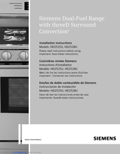 Siemens HD2525U Installation Instructions Manual