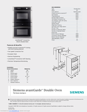 Siemens avantGarde SKU HB30D50U Features And Benefits