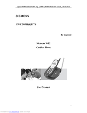 Siemens W12 User Manual