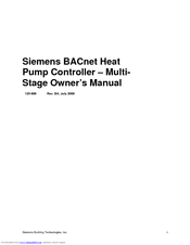 Siemens BACNET 2583 Owner's Manual
