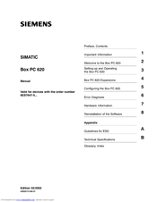 Siemens SIMATIC Box PC 620 Owner's Manual