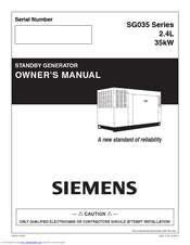 Siemens SG035 Series Owner's Manual