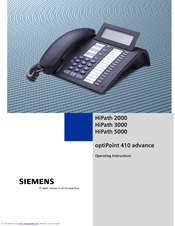 Siemens OPTIPOINT HIPATH 2000 Operating Instructions Manual
