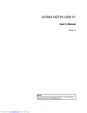 Sigma HDTV5 User Manual