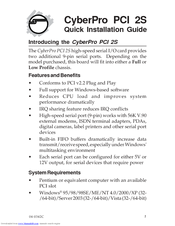 SIIG CyberPro PCI 2S Quick Installation Manual