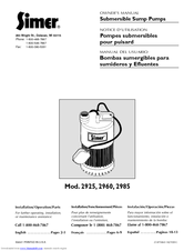 Simer 2985 Owner's Manual