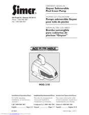 Simer 2105 Owner's Manual