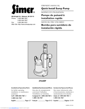 Simer 2944RP Owner's Manual