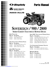 Sovereign 900 SERIES Parts Manual
