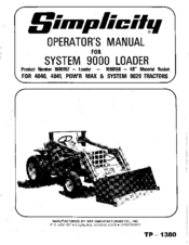 Simplicity System 9000 Operator's Manual