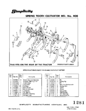 Simplicity 408 Parts List