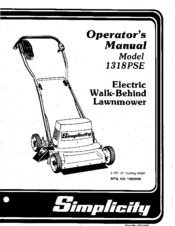 Simplicity 1318PSE Mower Operator's Manual