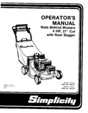 Simplicity 1550ZS Operator's Manual