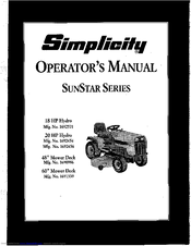 Simplicity 1692456 Operator's Manual