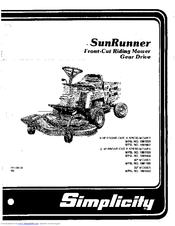 Simplicity SunRunner 1691330 Owner's Manual