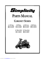 Simplicity 1692387 Parts Manual