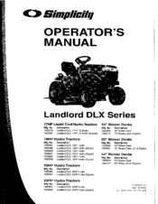 Simplicity 1693805 Operator's Manual
