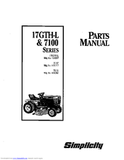 Simplicity 17GTH-L Parts Manual