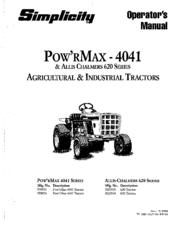 Simplicity 4041 Series Operator's Manual