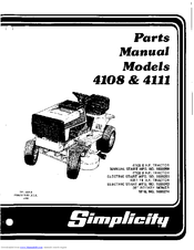 Simplicity System 4108 Parts Manual