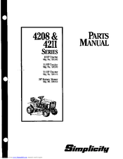 Simplicity 4208 Series Parts Manual