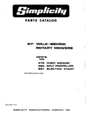 Simplicity 681 Parts Catalog