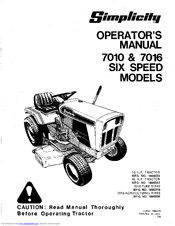 Simplicity 7010 Operator's Manual