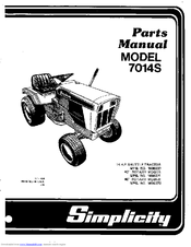Simplicity 7014S Parts Manual