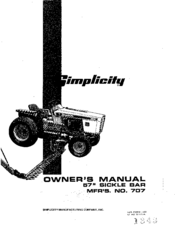 Simplicity 707 Owner's Manual